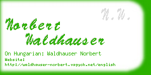 norbert waldhauser business card